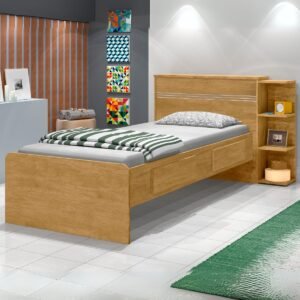 Cama Solteiro Baú Jade Nature – J&A MÓVEIS
