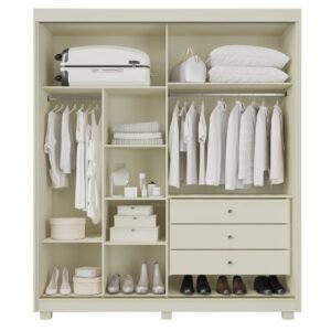Guarda-Roupa 2 Portas Supreme 1,515 m Off White/Peroba/Off White – MÓVEIS EUROPA