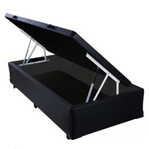 Base Box Solteiro Baú Corino Preto – BIOSTAR