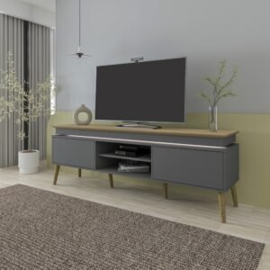 Rack até 75″ Lumina Carvalho/Grafite – ARTELY