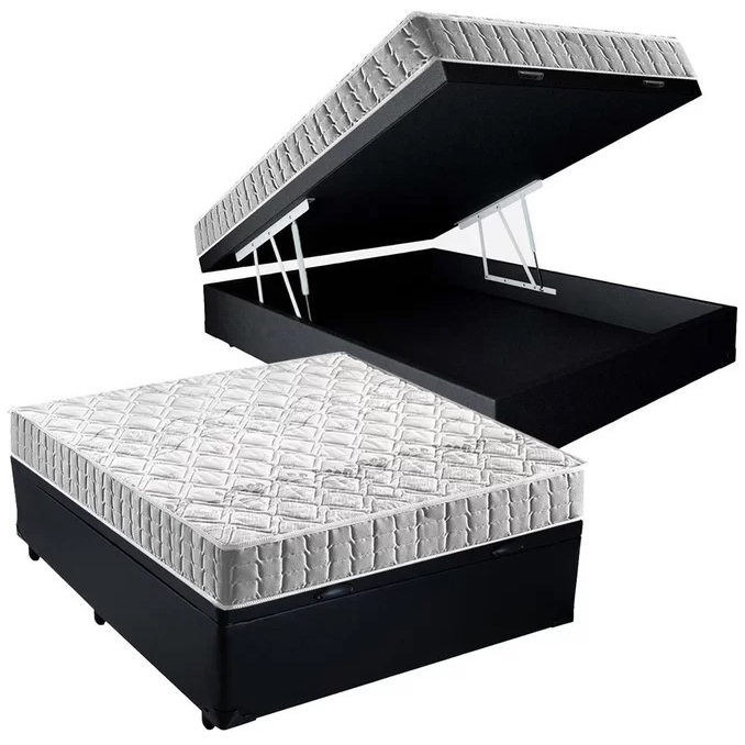 Colchão Casal Orthosono 18 cm D33 + Base Baú Corino Preto – ANJOS + ALTO NÍVEL - Imagem 2
