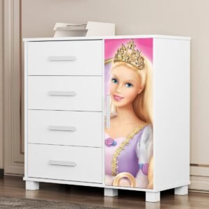 Cômoda 4 Gavetas com Sapateira Lívia (Menina) Barbie 404189 – MADEC MÓVEIS