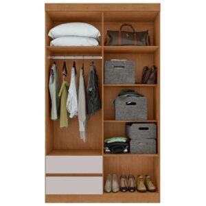 Guarda-Roupa 4 Portas Zeus 1,19 m Amêndoa Clean/Off White – LOPAS