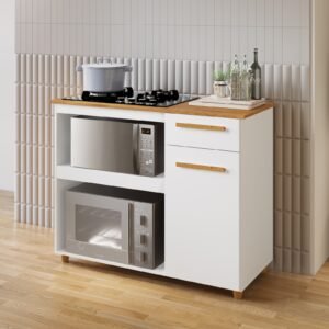 Balcão para Cooktop 5 Bocas Chicago Branco – KAIKI MÓVEIS