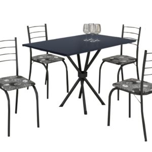 Mesa 4 Cadeiras Rio 100×60 Preto/Grafite – TEIXEIRA