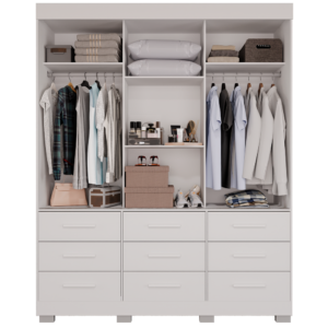 Guarda-Roupa 3 Portas New Star 1,80 m Branco – SALLÊTO