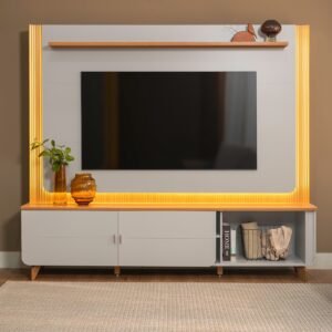 Home até 75″ Milano Canela/Gris Fosco – LINEA BRASIL