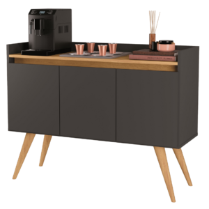 Buffet 3 Portas Gold Preto/Mel – MOVEIS PRIMUS