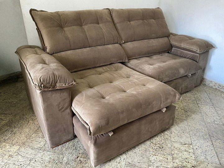Sofá Retrátil e Reclinável Suíça 2,50 m Capuccino – LEO DECOR (PROMOÇÃO - LEVE AVARIA) - Imagem 4