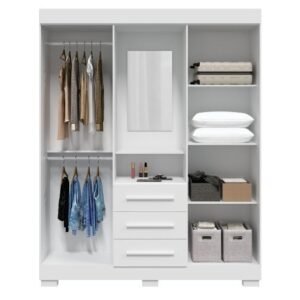 Guarda-Roupa Capelinha Emily Gold 1,64 m Branco – ACP MÓVEIS
