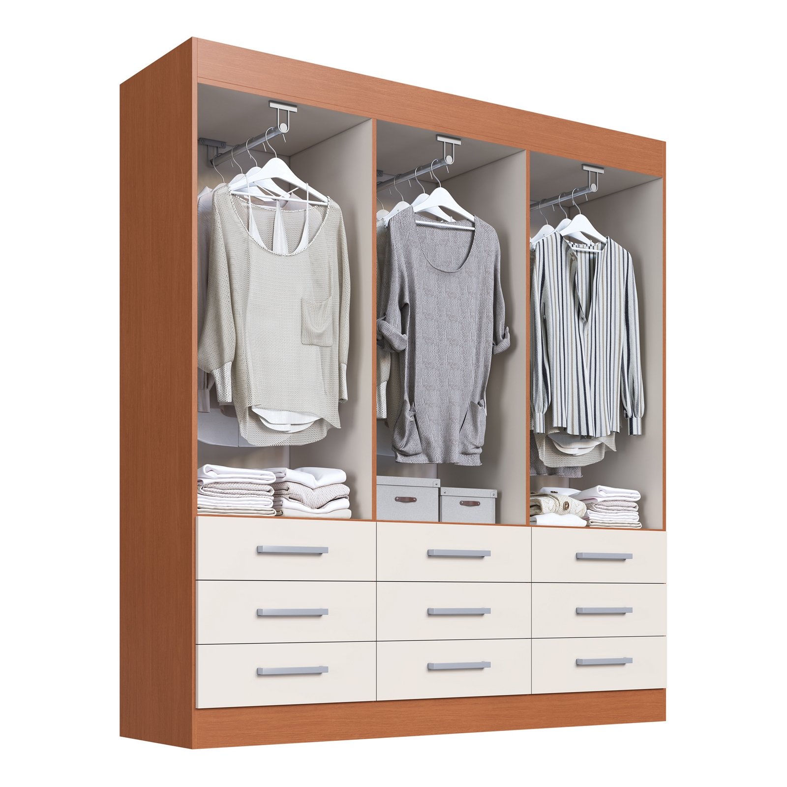 Guarda-Roupa 6 Portas Milão 1,50 m Cinamomo/Areia - MÓVEIS CADORIN - Imagem 7
