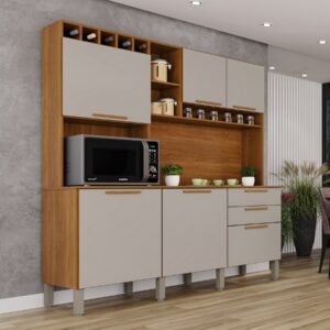 Kit Cozinha New Topázio 1,65 m Cinamomo/Off White – SALLÊTO