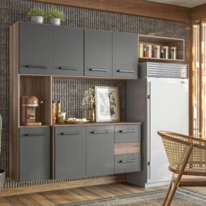 Cozinha Suspensa Juliete Carvalho Nature/Chumbo – NICIOLI