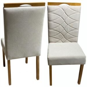 Kit 2 Cadeiras Safira Linho Bege 200 – WM DECOR