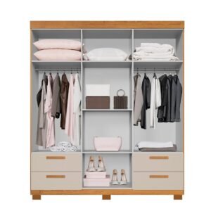 Guarda-Roupa 6 Portas Flórida 1,55 m Cinamomo/Off White – GRUPO UAI