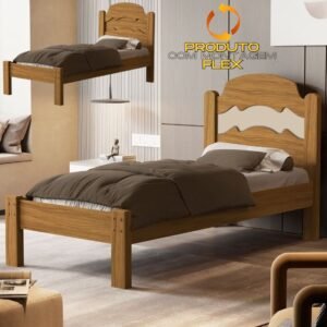 Cama Solteiro Iris Nature/Off White/Nature – MADEC MÓVEIS