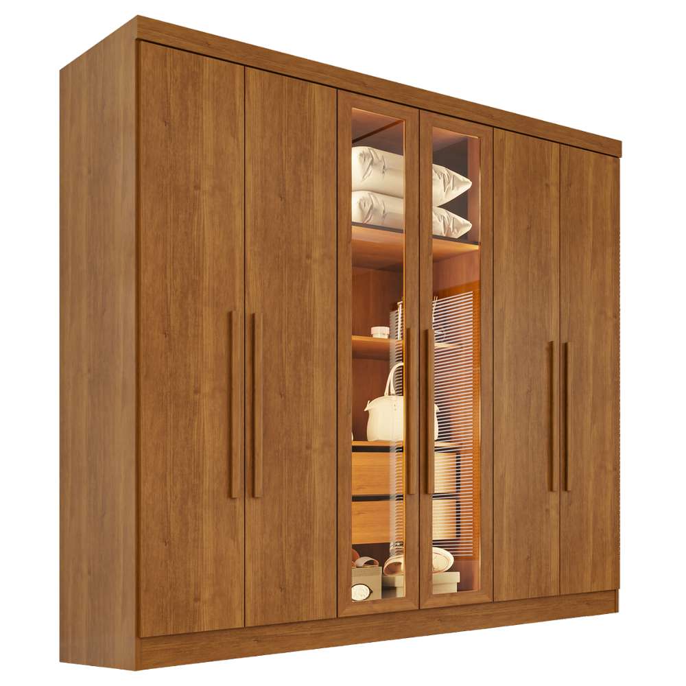 Guarda-Roupa 6 Portas Vision 1,80 m Cinamomo - SALLÊTO - Imagem 3
