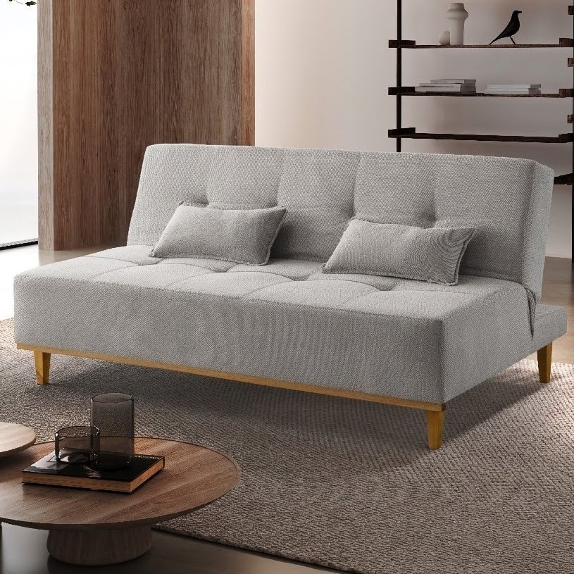 Sofá Cama Dallas Ref.48 1,81 m Linho Cinza 2502-B – LUXURY - Imagem 2