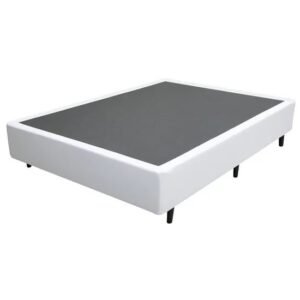 Base Box Casal Simples Corino Branco – BIOSTAR