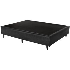 Base Box Casal Simples Corino Preto – BIOSTAR