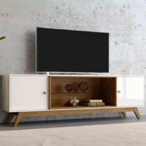 Rack até 60″ Thor R418 Off White/Freijó – DALLA COSTA