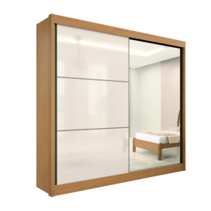 Guarda-Roupa 2 Portas Titanium 2,20 m Cinamomo/Off White/Cinamomo – D’DORO MÓVEIS