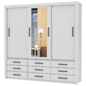 Guarda-Roupa 3 Portas Anjos 1,91 m Branco – CARIOCA MÓVEIS