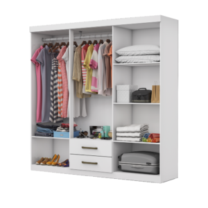 Guarda-Roupa 6 Portas(Sem Espelho/Sem Pes) Aries 1,53 m Branco – CARIOCA MOVEIS