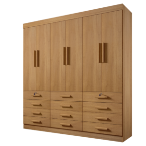 Guarda-Roupa 6 Portas Mônaco 2,40 m Cinamomo – D’DORO MÓVEIS