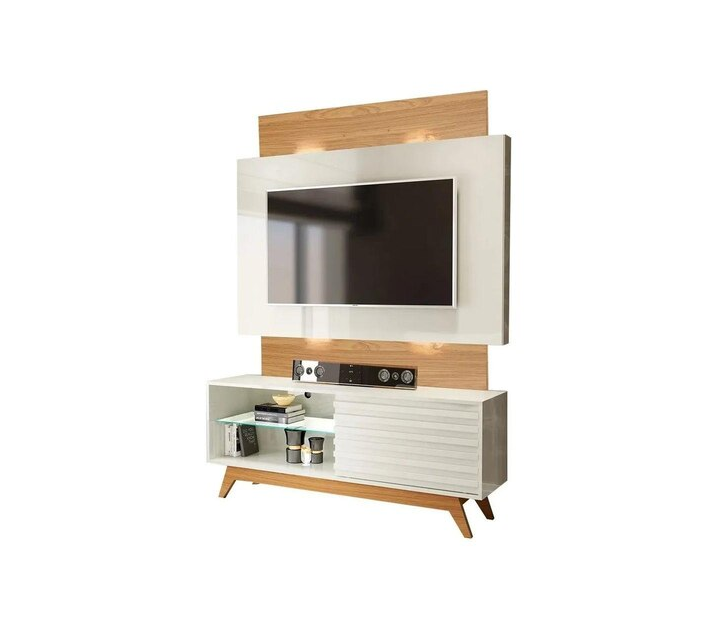 Home até 55" Unicke TB151L Off White/Freijó – DALLA COSTA - Imagem 2