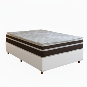 Colchão Casal Dom D33 + Base Box Simples Corino Branco – BIOSTAR/BIOFLEX