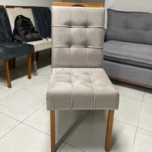 Mesa Ravena 120 Naturale/Off White com 4 Cadeiras Sophia Veludo Bege – CLEFATOS DECOR + WM DECOR