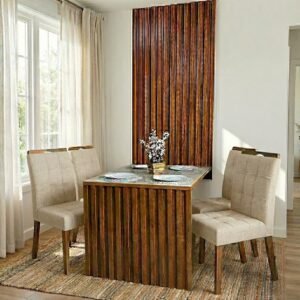 Mesa Cancun 120 Cinamomo/Off White com 4 Cadeiras Sophia Linho Bege 200 – CEL MÓVEIS + WM DECOR