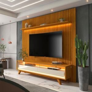 Painel até 75″ Nobre 185 Naturale + Rack Requinte 172 Naturale/Off White – GELIUS