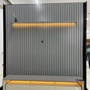 Painel até 85″ Nobre 230 Cinza + Rack Requinte 212 Cinza/Off White – GELIUS
