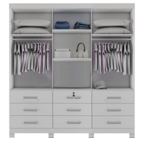 Guarda-Roupa 3 Portas(Com Pés)Athenas 1,80 m Branco – BIANCHI