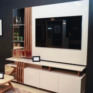 Painel + Bancada até 55″ Donna Off White/Demolição – DJ MÓVEIS