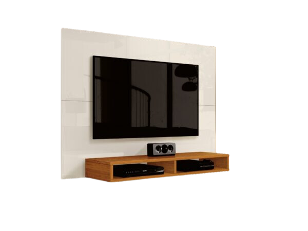 Painel até 43″ Fox New Off White/Cedro – EDN MÓVEIS - Imagem 2