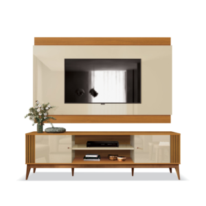 Painel + Rack até 75″ Legacy 2.0 Off White/Cedro Natural – EDN MÓVEIS