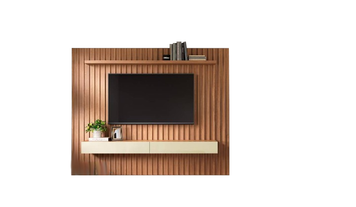 Painel Suspenso até 65" TB182L Off White/Freijó - DALLA COSTA - Imagem 2