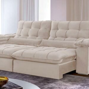 Sofá Retrátil e Reclinável Malibu 2,50 m Bege – VIVAZ ESTOFADOS