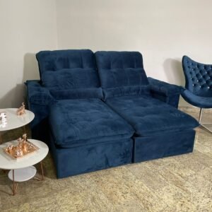 Sofá Retrátil e Reclinável Imperial 2,30 m Azul – IMPÉRIO ESTOFADOS (PROMOÇÃO – LEVE AVARIA)