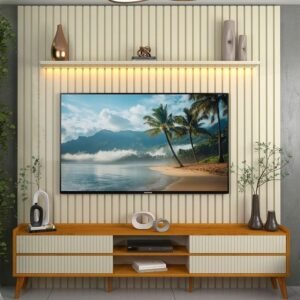 Painel até 85″ Nobre 230 Off White + Rack Magnífico Naturale/Off White – GELIUS