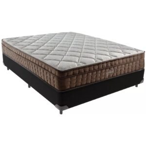 Colchão Casal Star One 30 cm D28/AG D70 + Base Simples Corino Preto – ANJOS + BIOSTAR