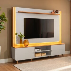 Home até 75″ Milano Canela/Gris Fosco – LINEA BRASIL