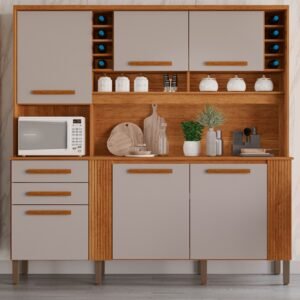 Kit de Cozinha Catar 2,00 m Cinamomo/Off White – SALLETO