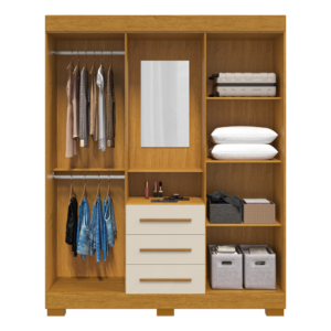 Guarda-Roupa Capelinha Emily Gold 1,64 m Cinamomo/Off White – ACP MÓVEIS