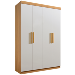 Guarda-Roupa 4 Portas Colibri + Cômoda Ipanema Cinamomo/Off White – D’DORO MÓVEIS