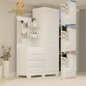 Guarda-Roupa 2 Portas Melissa 1,102 m Branco/Azul/Lilás/Rosa Flex – ACP MÓVEIS