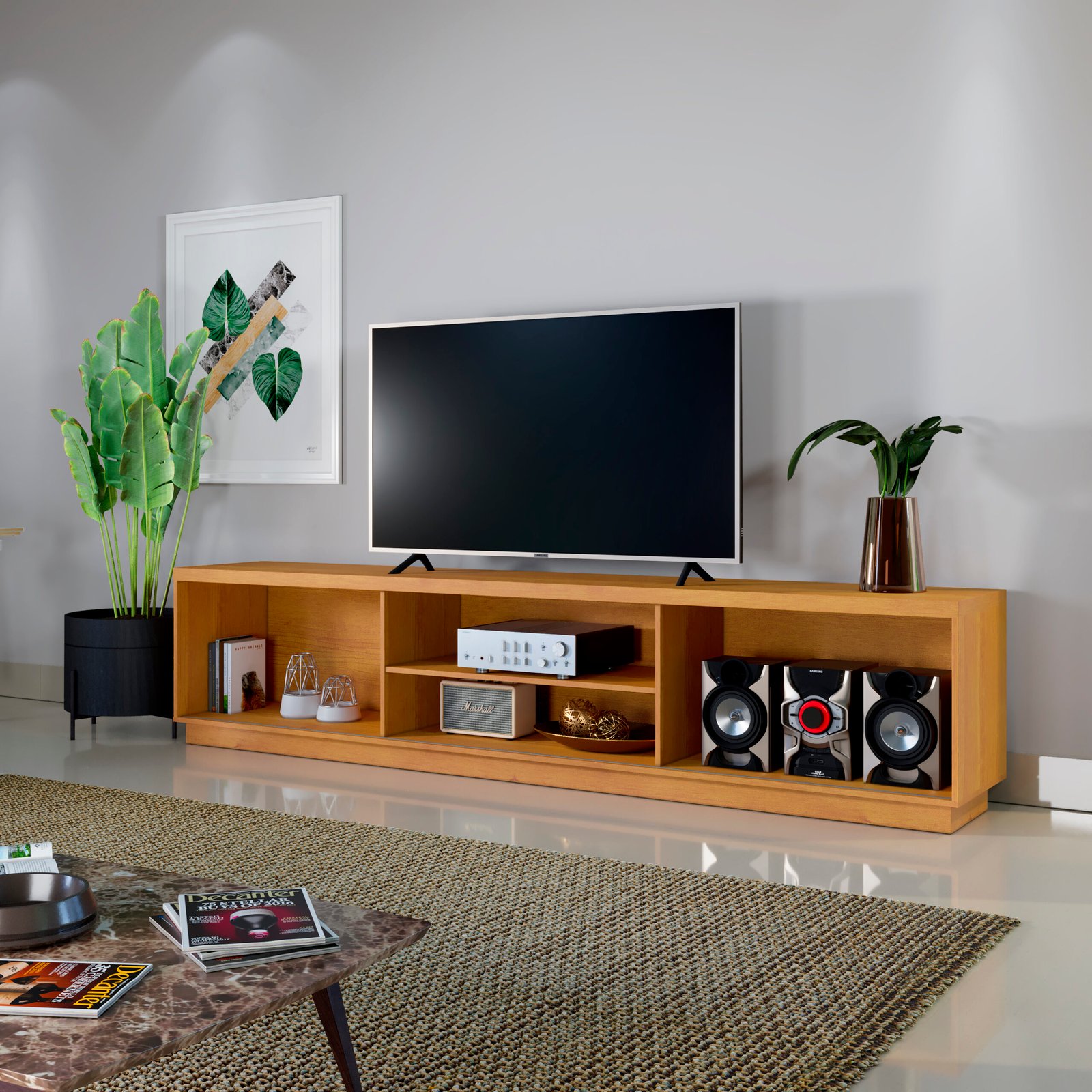 Rack até 75" Arezzo 1.8 Ripado/Naturale - MAVAULAR - Imagem 2